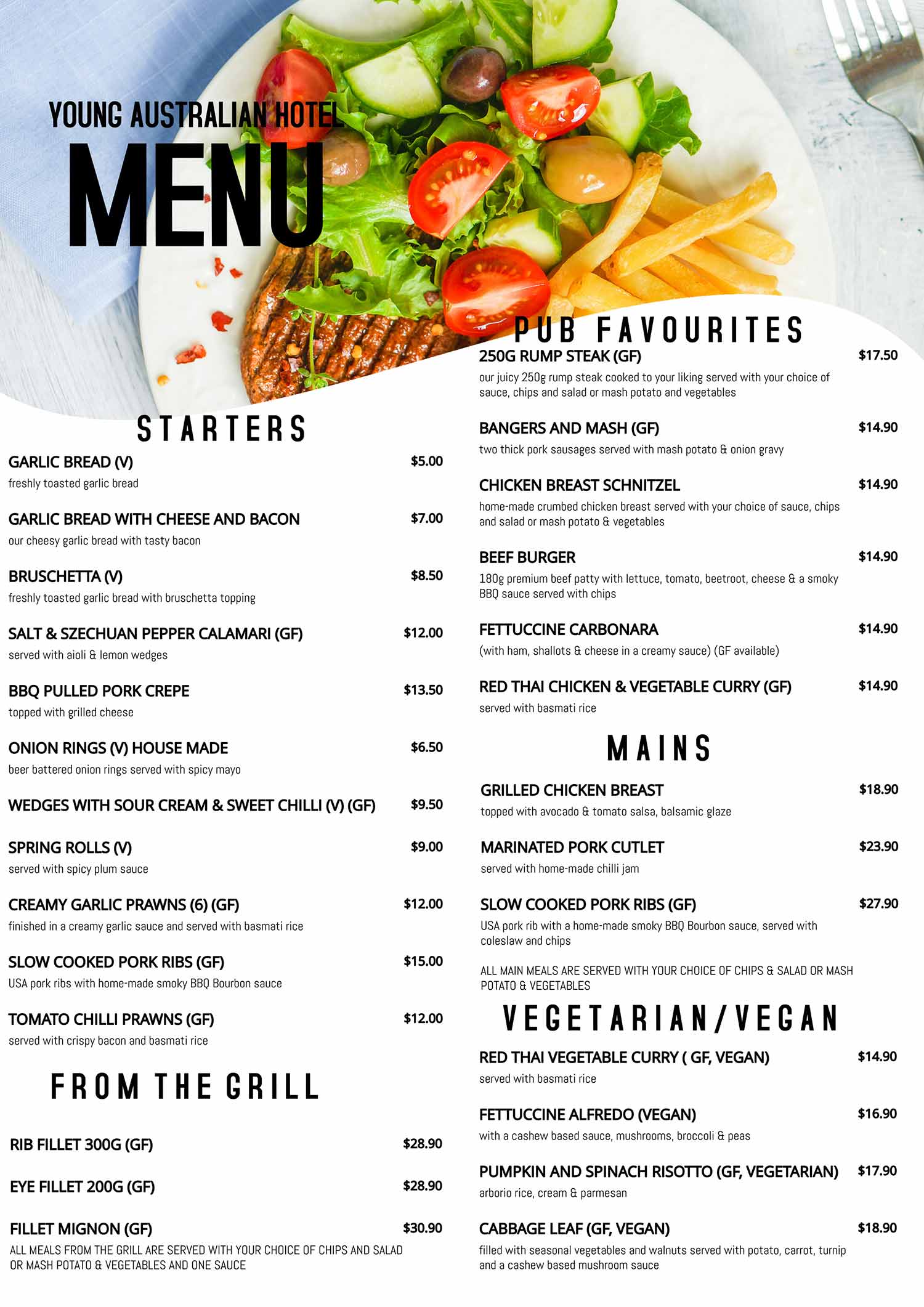 Maggie's Restaurant - Menu - Young Australian Hotel and Function Centre ...